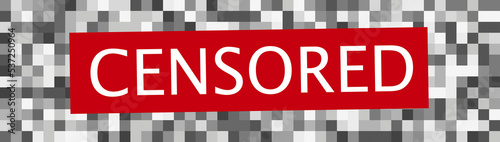 Pixel censored signs. Censor bar concept. Censorship rectangle.