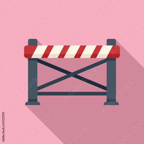 Barrier icon flat vector. Sign railway. Caution control