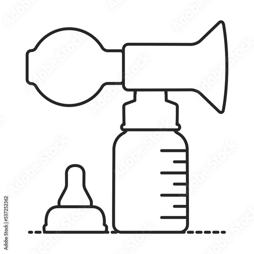 Breast pump vector icon.Outline vector icon isolated on white background breast pump .