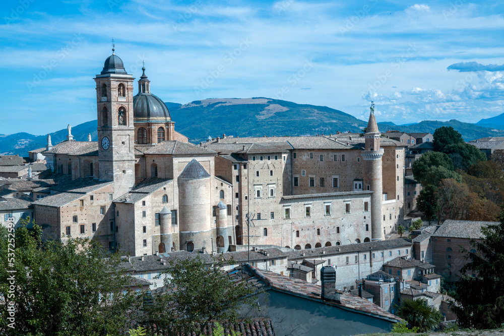 Urbino, (PU), Italy - August 10, 2022: Urbino town, Pesaro Urbino, Marche, Italy, Europe