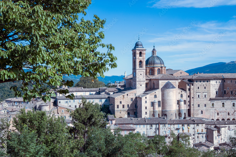 Urbino, (PU), Italy - August 10, 2022: Urbino town, Pesaro Urbino, Marche, Italy, Europe