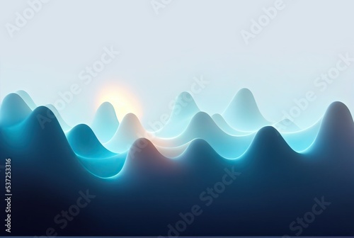 seamless background soft wavy gradient flow blue with colored glow inside 