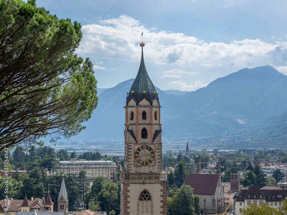 landscape of city Meran in South Tyrol, Italy