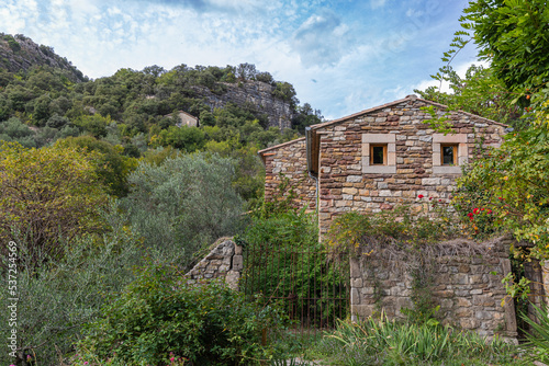 in the streets of the village of Naves, in the French department of Ardeche