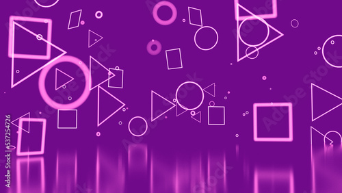 Abstract background with colored geometric shapes. 3d render illustration