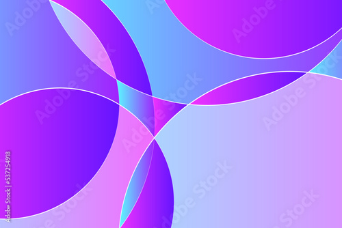 Purple and blue liquid gradient circle composition background. Holographic iridescent color round spheres