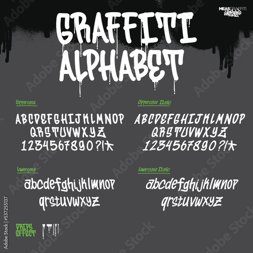 Graffiti art alphabet for multipurpose needs