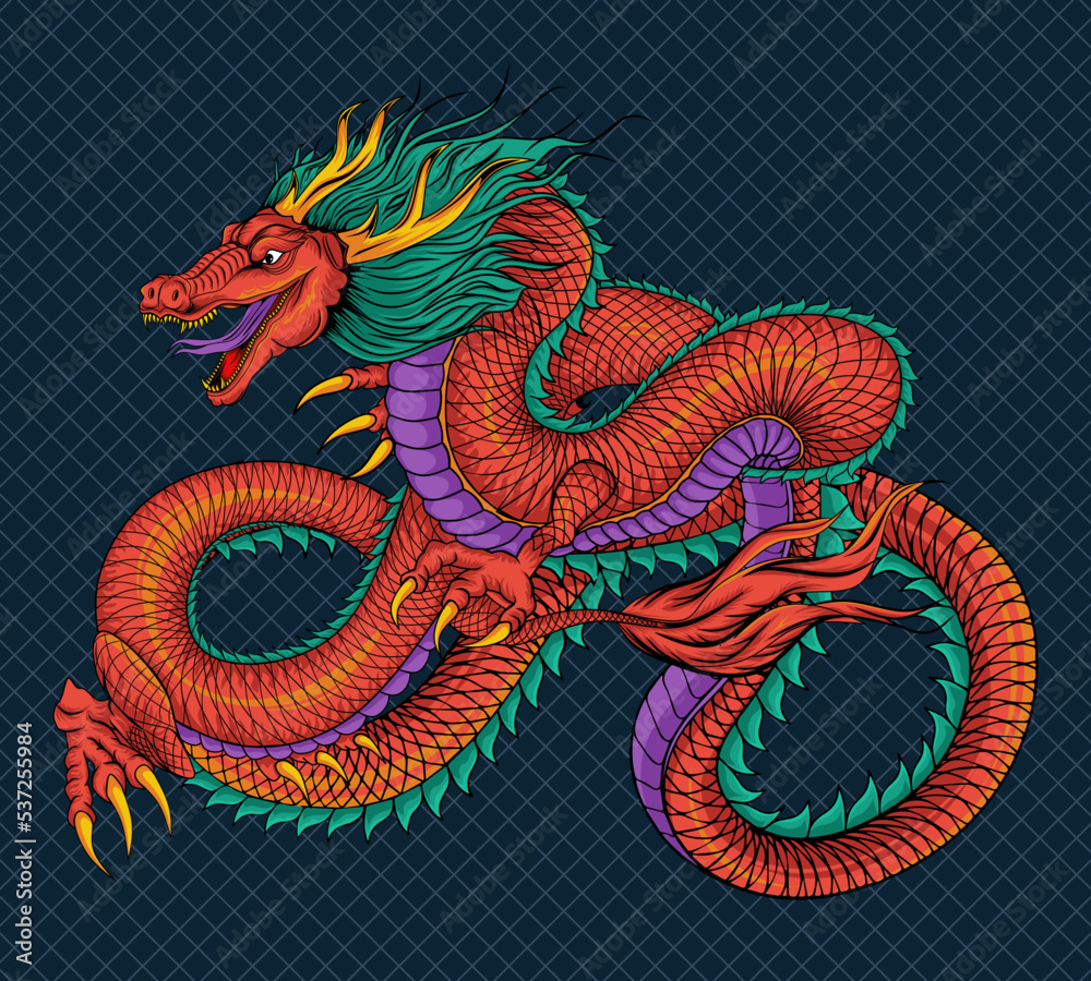 Traditional Chinese dragon vector illustration Traditional Chinese dragon vector illustration
