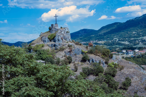 Pennabilli, (RN), Italy - August 10, 2022: The hills view from Pennabilli village, Pennabilli, Pennabilli, Rimini, Emilia Romagna, Italy, Europe photo