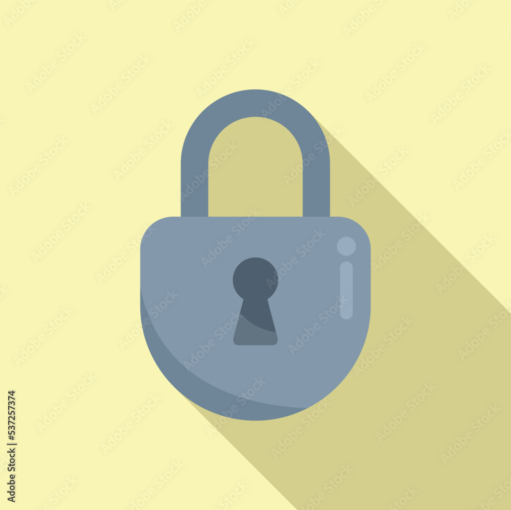 Privacy locker icon flat vector. Computer protect. Padlock security Privacy locker icon flat vector. Computer protect. Padlock security