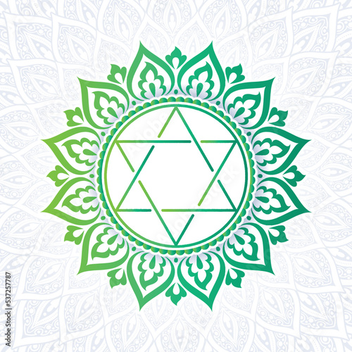 Anahata chakra colorful symbol icon. Heart Chakra.