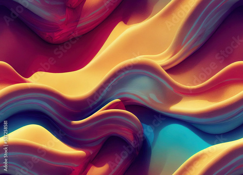 Abstract background of smooth shapes of different colors
