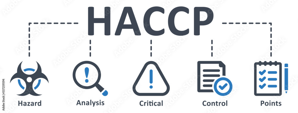 Haccp icon - vector illustration . haccp, hazard, analysis, critical, control, point, safety, management, system, infographic, template, concept, banner, pictogram, icon set, icons .