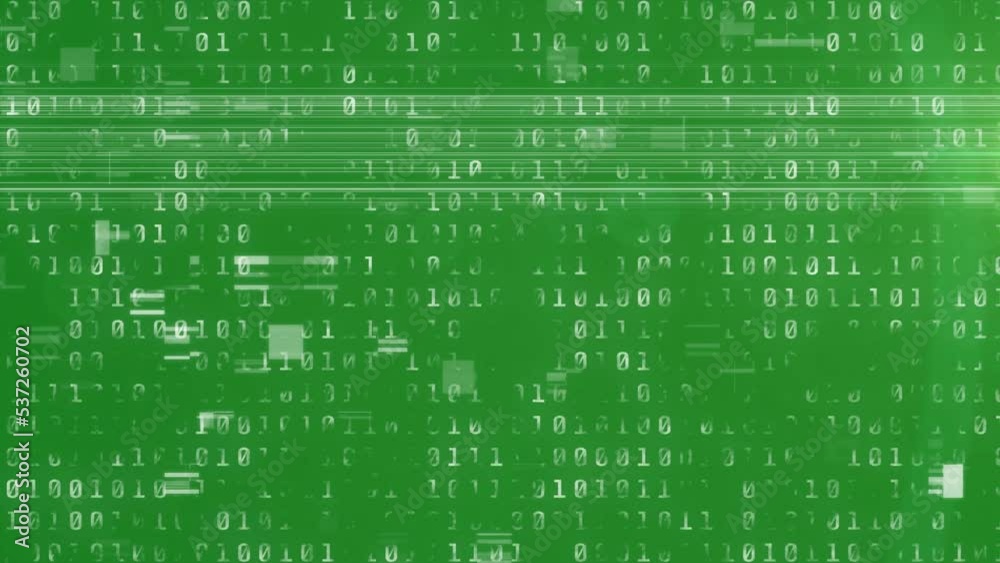 Animation of data processing and lights over green background Animation of data processing and lights over green background