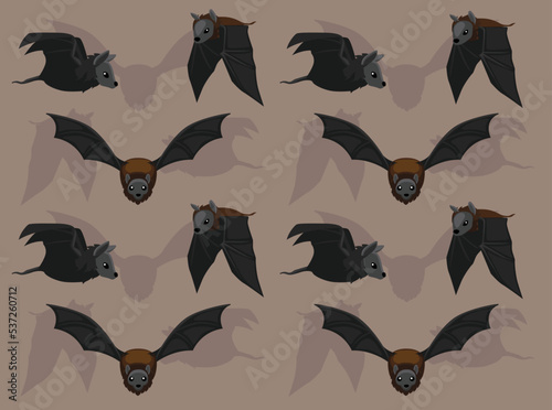 Animal Cartoon Flying Fox Character Seamless Wallpaper Background