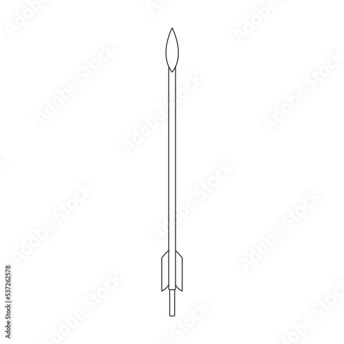 Arrow for bow vector icon.Outline vector icon isolated on white background arrow for bow.