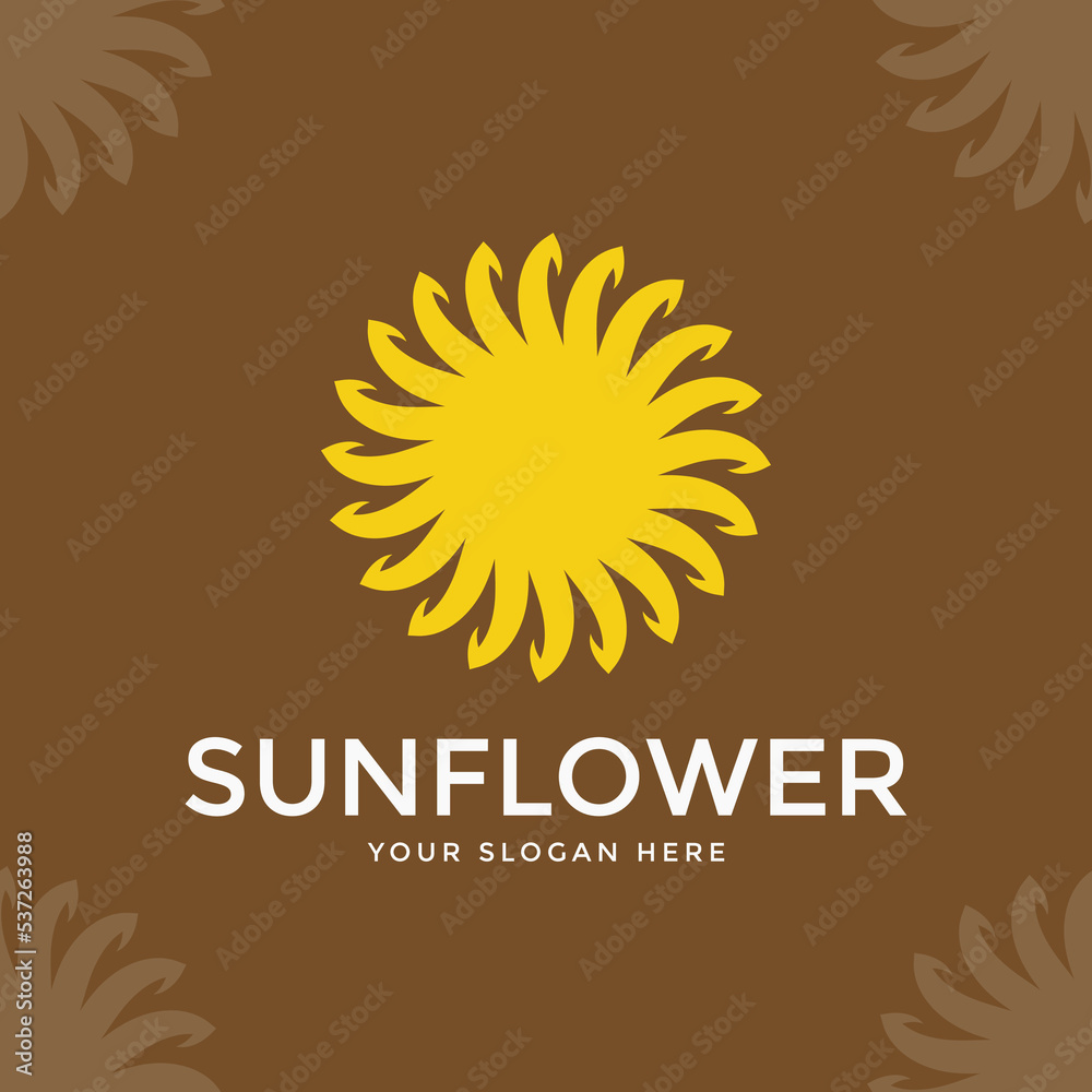 Fototapeta premium Abstract sunflower logo vector illustration
