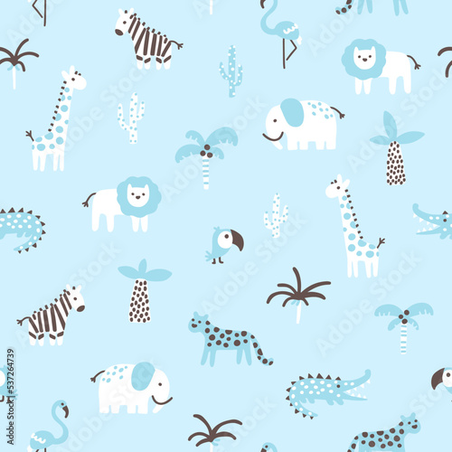 Photography Tropical jungle seamless pattern