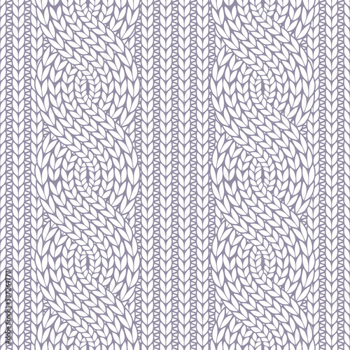 Knitted background seamless pattern. Cold weather clothing design.