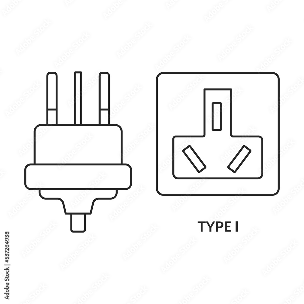 Socket vector icon.Outline vector icon isolated on white background socket. Socket vector icon.Outline vector icon isolated on white background socket.