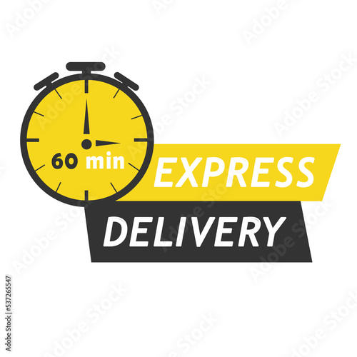 Express Delivery 60 minutes. Stopwatch. Vector illustration