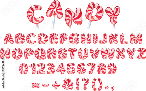 Hard candy abc vector illustration. Sweets letters design.