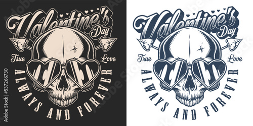 Valentine Day poster vintage monochrome