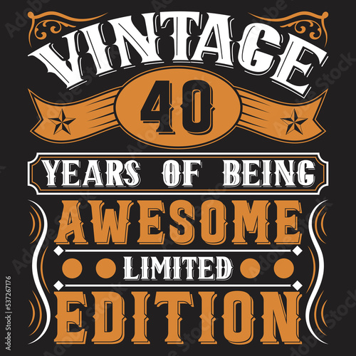 Vintage Birthday  t shirt design with Birthday elements or Hand drawn Birthday typography design
