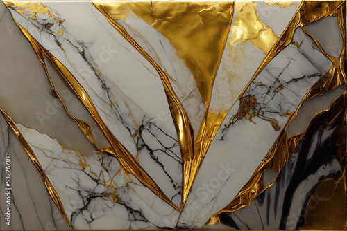 Gold and white marble stone 
