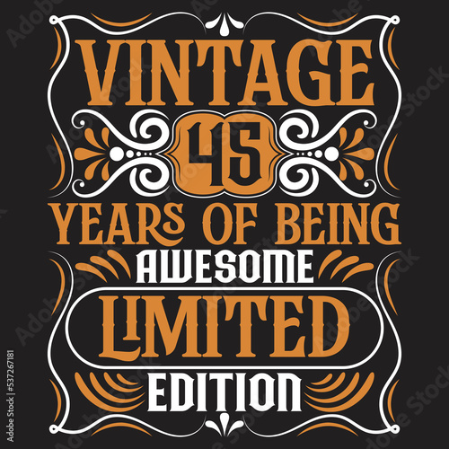 Vintage Birthday  t shirt design with Birthday elements or Hand drawn Birthday typography design
