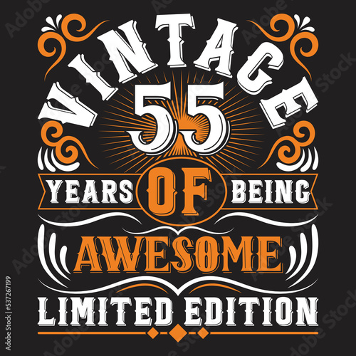 Vintage Birthday  t shirt design with Birthday elements or Hand drawn Birthday typography design
