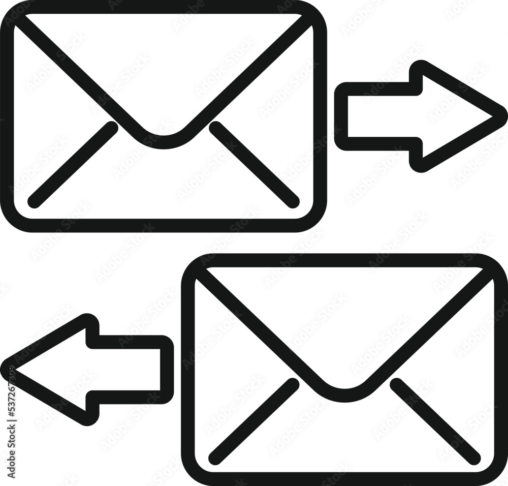 Send receive mail icon outline vector. Call contact. Email page Send receive mail icon outline vector. Call contact. Email page