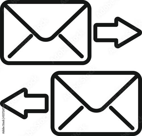 Send receive mail icon outline vector. Call contact. Email page