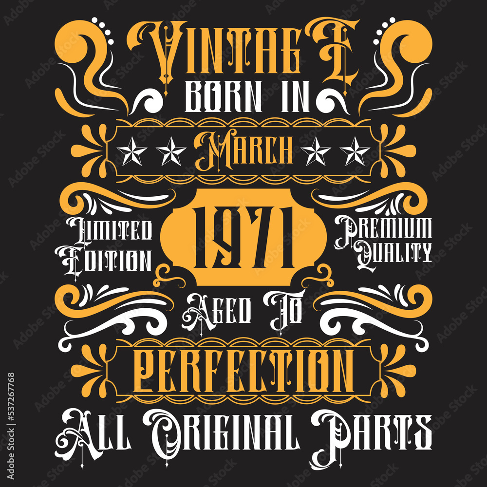 Fototapeta premium Vintage Birthday t shirt design with Birthday elements or Hand drawn Birthday typography design 