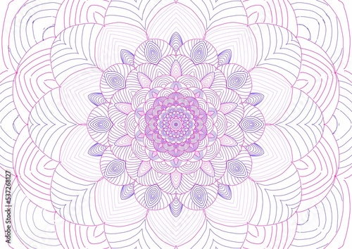 Abstract graphic with white background and pink, violet, purple colors in the shape of a star
