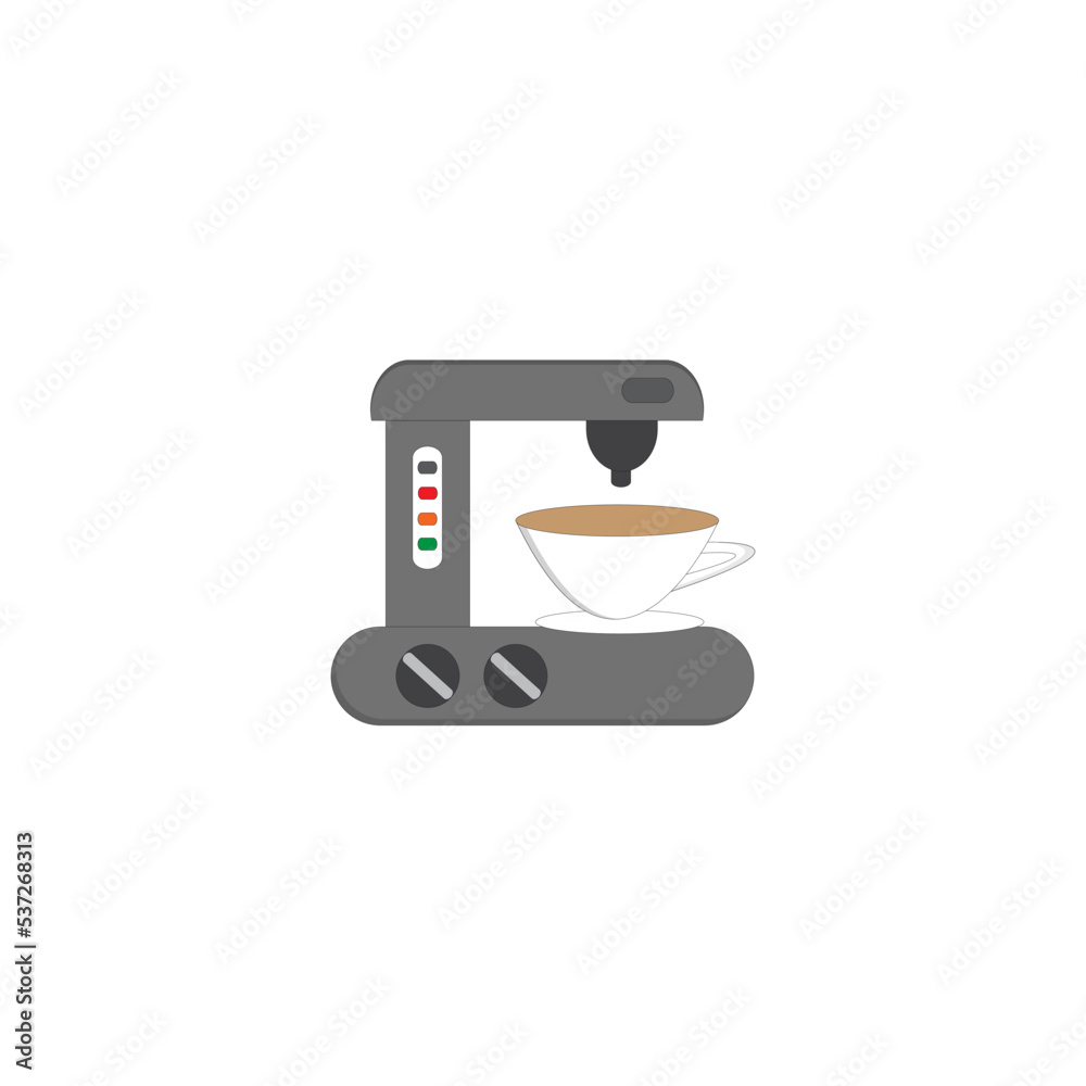 Freshly brewed coffee is poured from the coffee machine design Freshly brewed coffee is poured from the coffee machine design