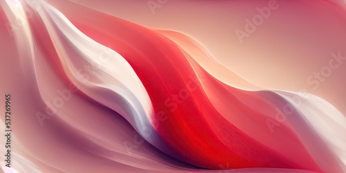 Smooth texture with a blurring effect, gentle liquid flow with red and white wavy forms