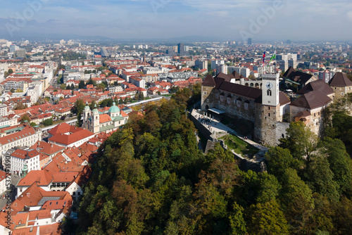 Aerial view of Ljubljana, capital of Slovenia from drone © Elena