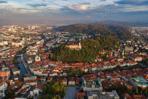 Aerial view of Ljubljana, capital of Slovenia from drone © Elena