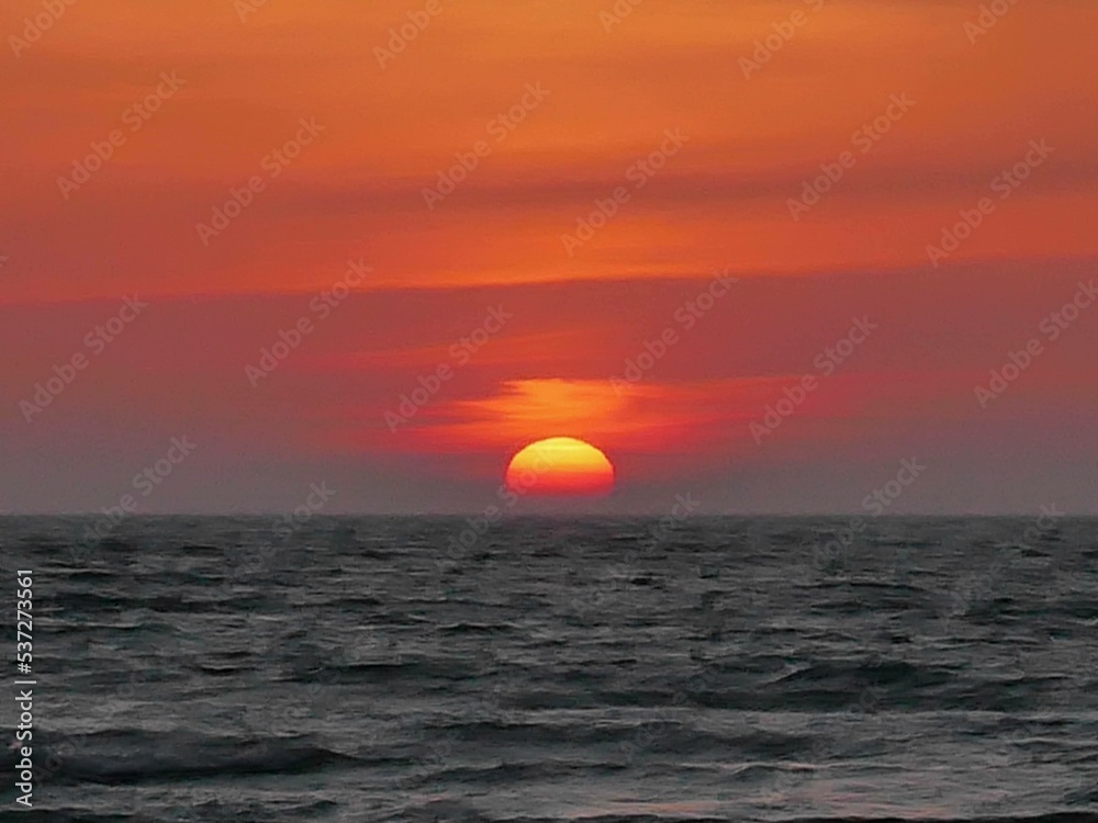 sunset in the sea