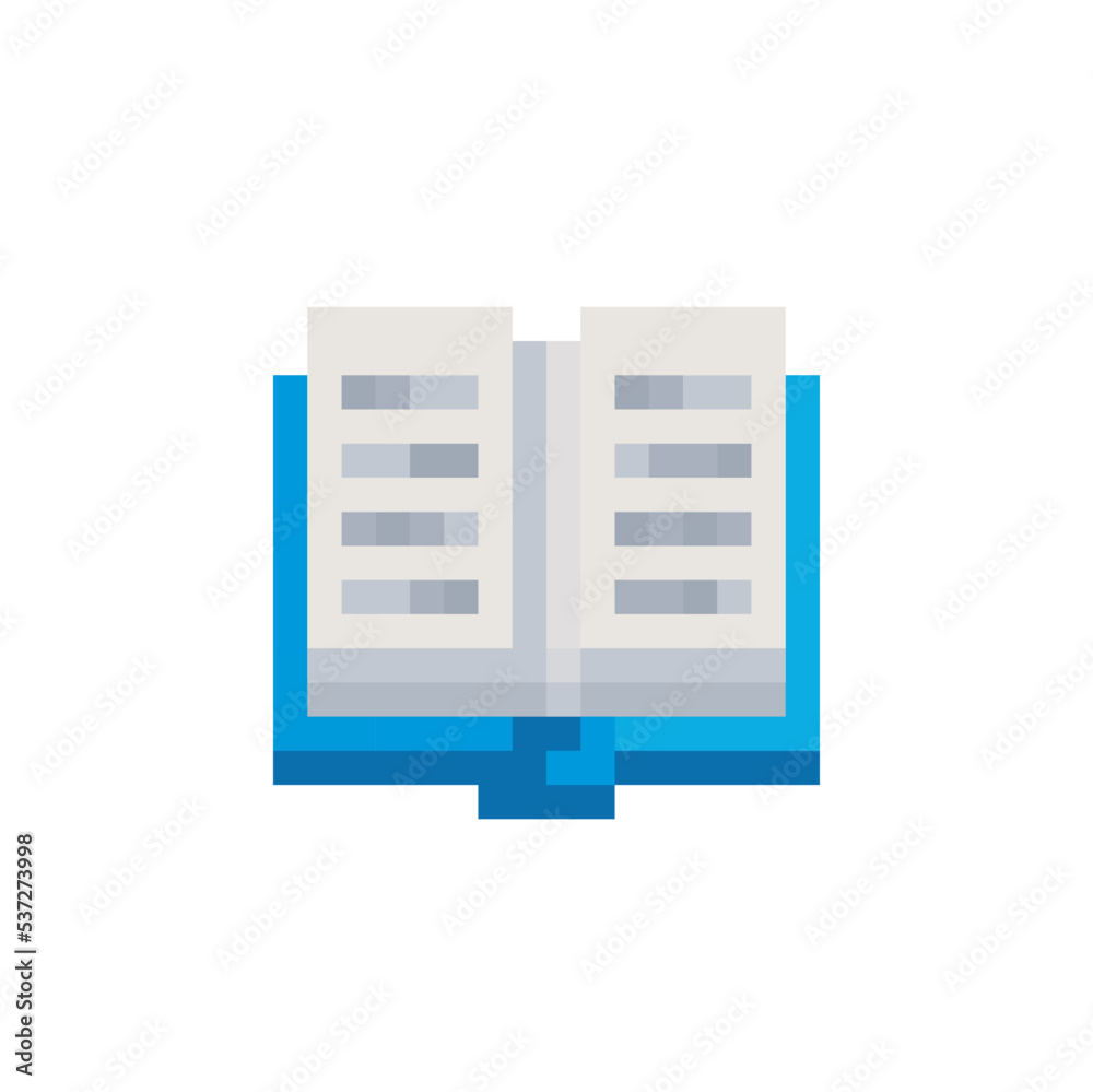 Open multimedia open book. Flat style icon. Pixel art. Web site design. 8-bit. Isolated abstract vector illustration. Open multimedia open book. Flat style icon. Pixel art. Web site design. 8-bit. Isolated abstract vector illustration.