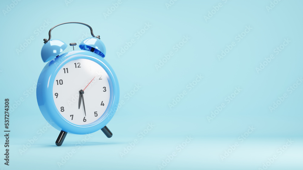 alarm clock on blue background alarm clock on blue background