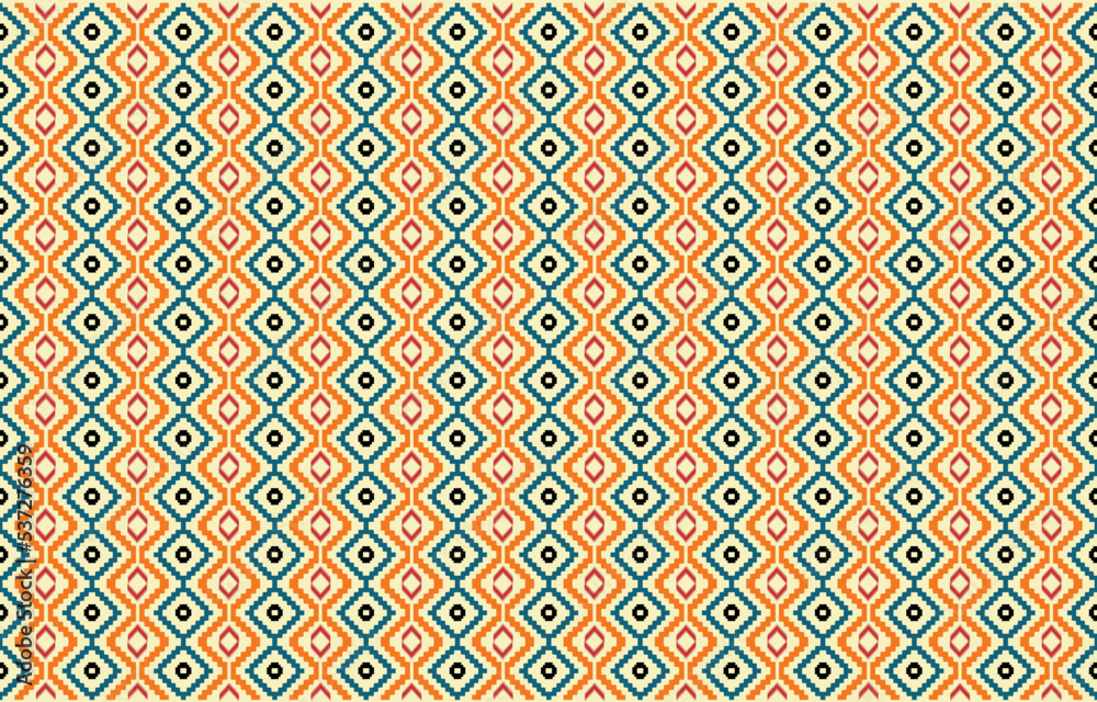 Warm tone abstract geometric ethnic pattern western, American Indian oriental Africa. for carpet,wallpaper,clothing,wrapping,batik,fabric,tile, backdrop,Vector illustration. embroidery style. Warm tone abstract geometric ethnic pattern western, American Indian oriental Africa. for carpet,wallpaper,clothing,wrapping,batik,fabric,tile, backdrop,Vector illustration. embroidery style.