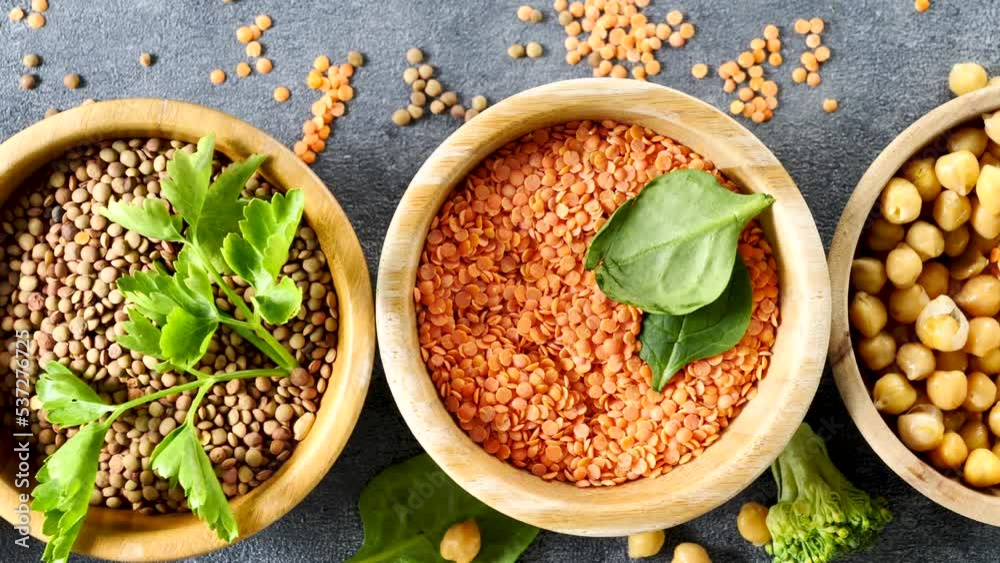 bowl of dry food, mix legumes sliding footage