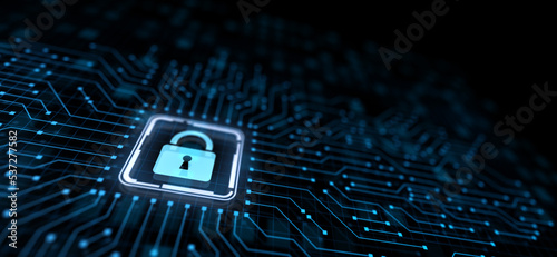 Cyber security data privacy concept on virtual screen.