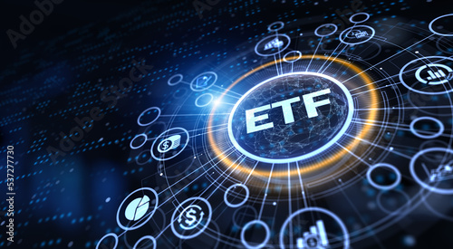 ETF Exchange-traded fund stock market business finance investment concept.