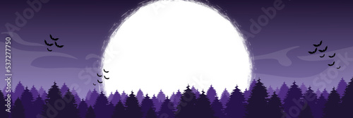 halloween background design with silent and scary night illustration