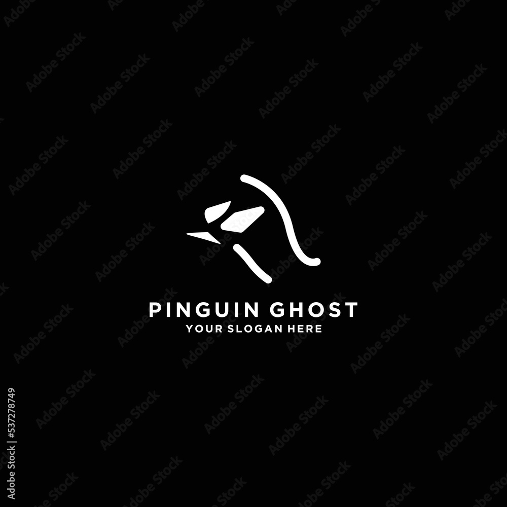 Fototapeta premium Pinguin ghost logo icon vector image