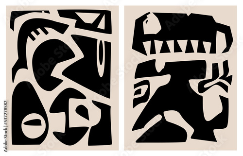 abstract geometric shapes and forms modern contemporary art prints set, vector illustration graphic