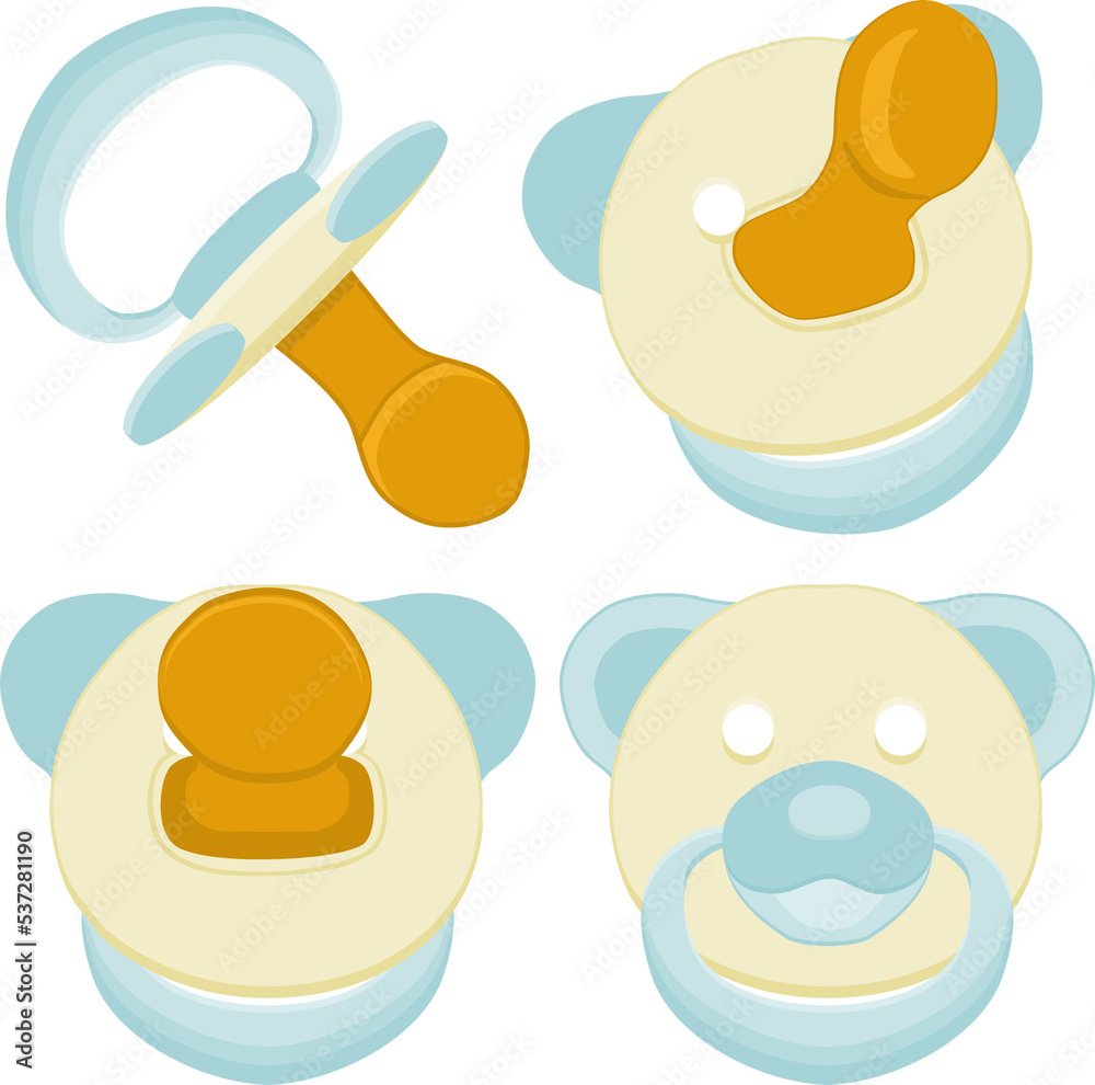 big set baby pacifiers, dummy with rubber nipple